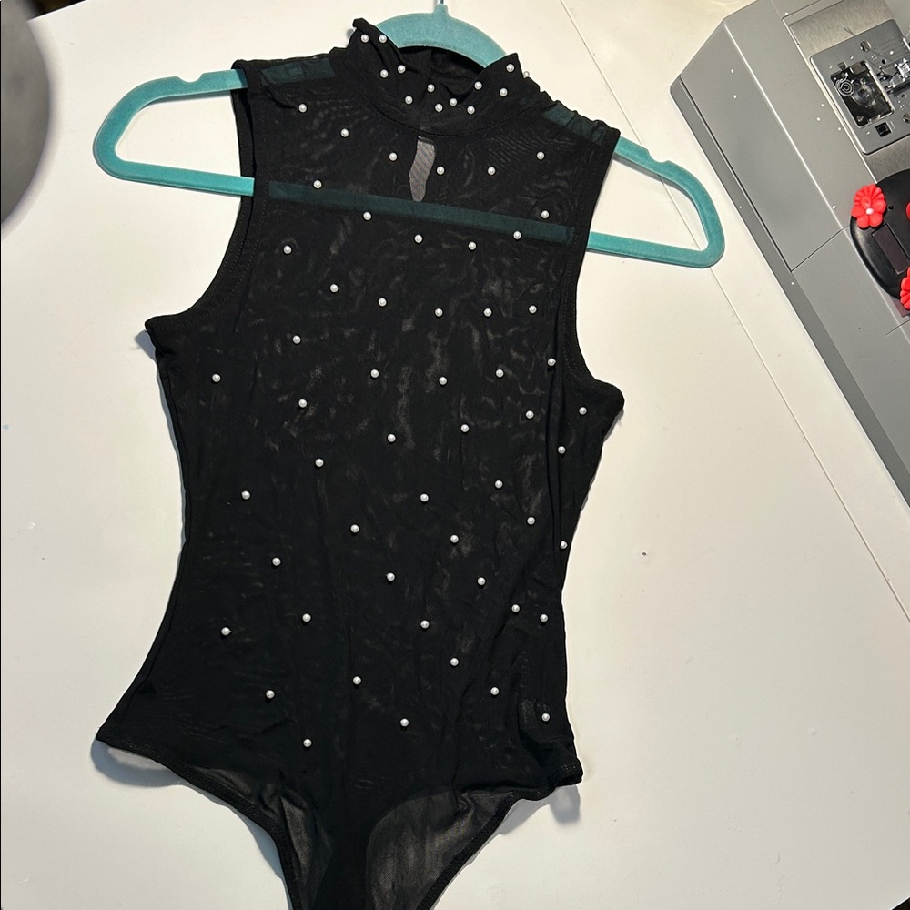 Black Sheer Sleeveless Onesie